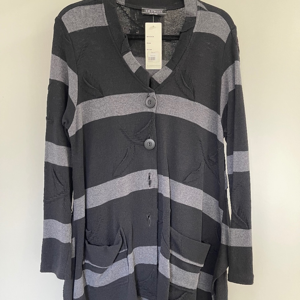 Two-Toned Gray Striped Sweater
